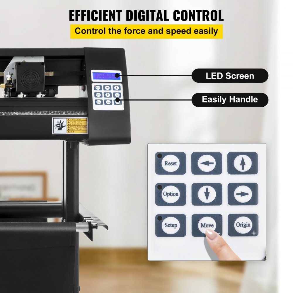 VEVOR Vinyl Cutter, 720mm Vinyl Plotter, LED Screen Plotter Cutter, Semi-Automatical Built-in Optical Eye, Compatible with SignCut Software for Mac and Windows System with Stand