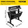 Cortador de vinil VEVOR, plotter de vinil de 720 mm, cortador de plotter de tela LED, olho óptico integrado semiautomático, compatível com software SignCut para sistemas Mac e Windows com suporte
