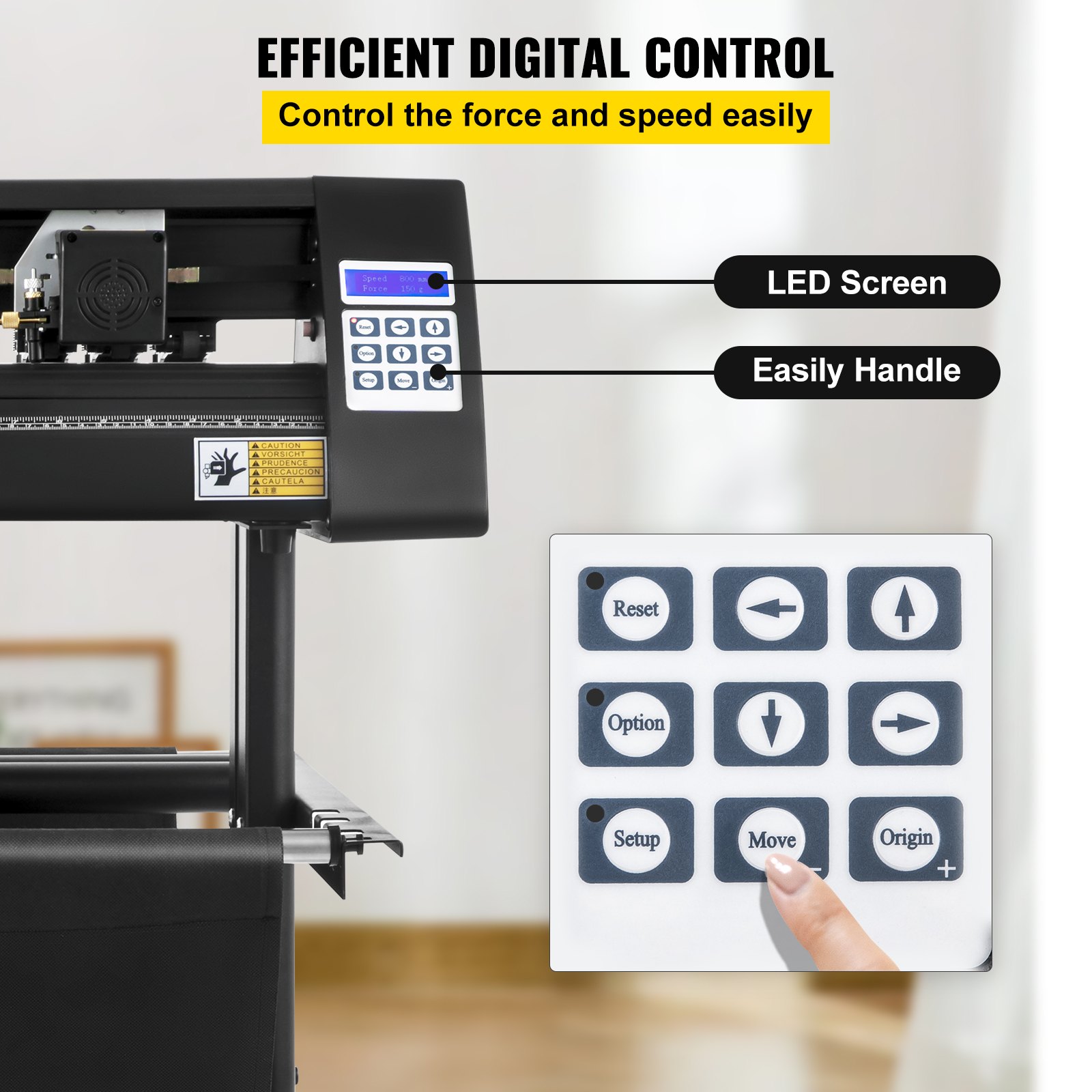 VEVOR Vinyl Cutter, 720mm Vinyl Plotter, LED Screen Plotter Cutter, Semi-Automatical Built-in Optical Eye, Compatible with SignCut Software for Mac and Windows System with Stand