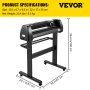 VEVOR Vinyl Cutter Machine, 28in / 720mm, LED Plotter Printer, Precise Manual Positioning, Softwares Support MAC and Windows Systems, Adjustable Force and Speed, Floor Stand for Making Sign Label