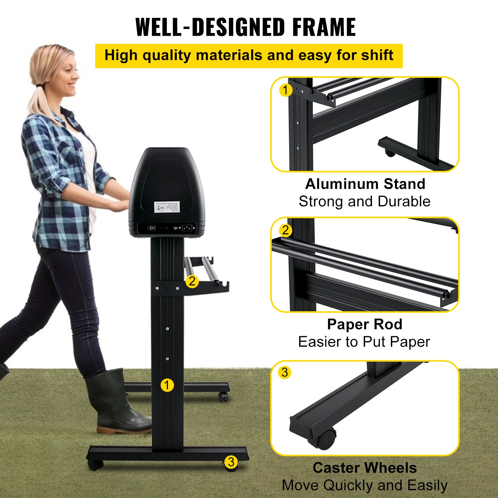 VEVOR Vinyl Cutter Machine, 28" Vinyl Plotter, LCD Display Plotter Cutter, Three Adjustable  Pinch Rollers Sign Cutting Plotter, Vinyl Cutter with SignCut and SignMaster Software for Design and Cut