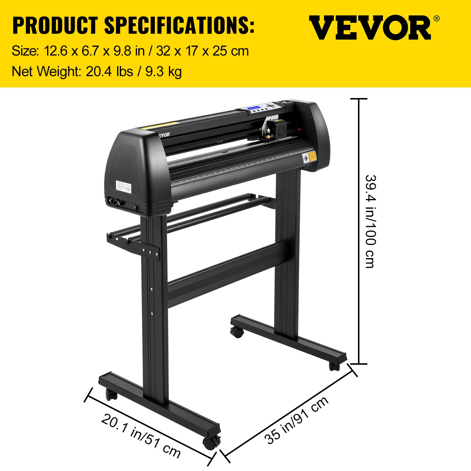 VEVOR Vinyl Cutter Machine, 28" Vinyl Plotter, LCD Display Plotter Cutter, Three Adjustable  Pinch Rollers Sign Cutting Plotter, Vinyl Cutter with SignCut and SignMaster Software for Design and Cut