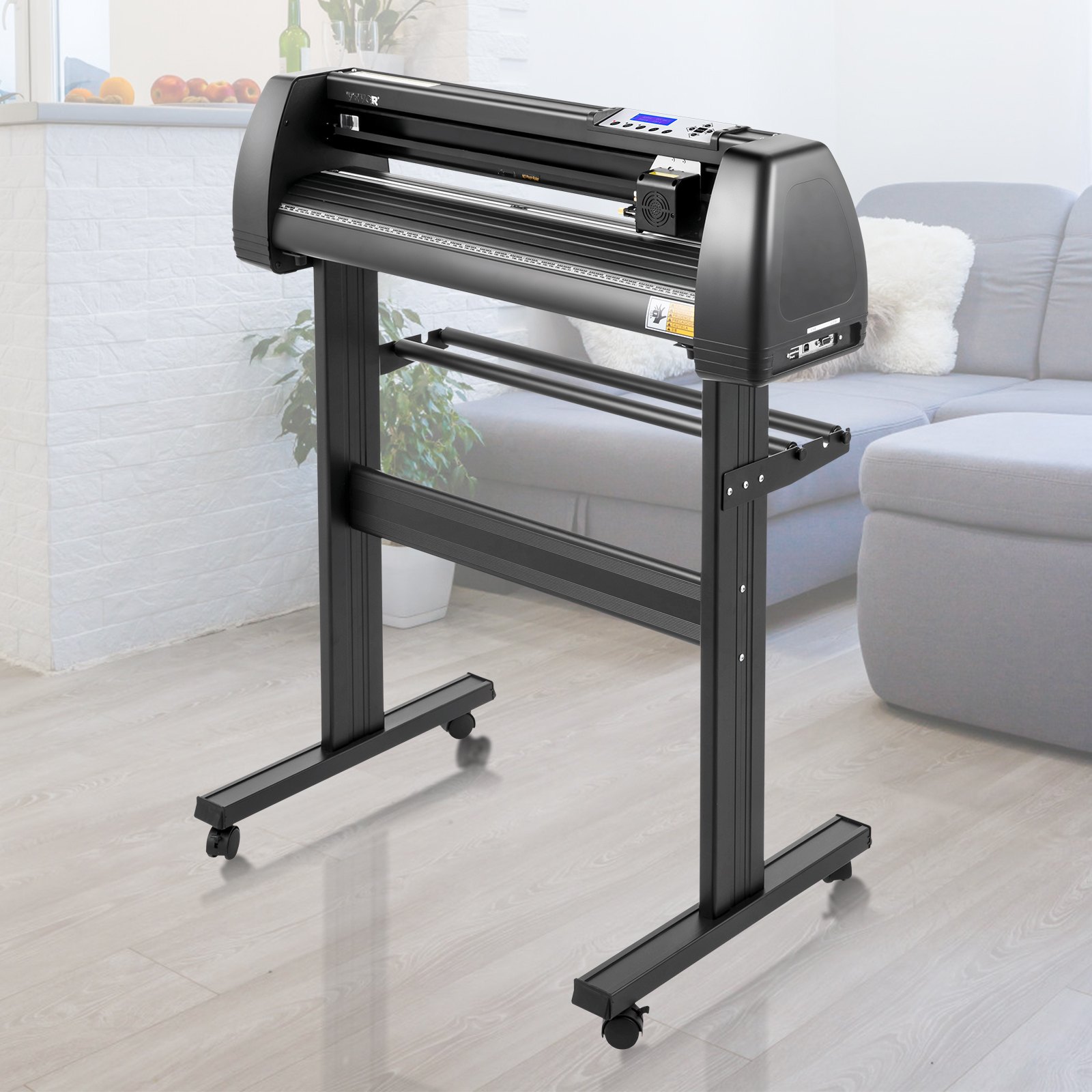 VEVOR Vinyl Cutter Machine, 34" Vinyl Plotter, LCD Display Plotter Cutter, Three Adjustable  Pinch Rollers Sign Cutting Plotter, Vinyl Cutter with SignCut and SignMaster Software for Design and Cut