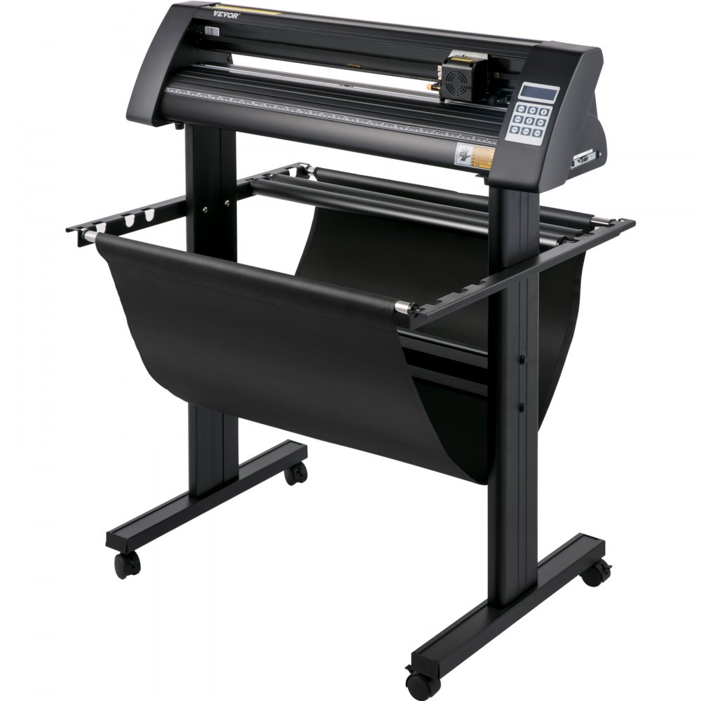 VEVOR Vinyl Cutter, 870mm Vinyl Plotter, LED Screen Plotter Cutter, Semi-Automatical Built-in Optical Eye, Compatible with SignCut Software for Mac and Windows System with Stand