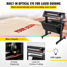 VEVOR Vinyl Cutter, 870mm Vinyl Plotter, LED Screen Plotter Cutter, Semi-Automatical Built-in Optical Eye, Compatible with SignCut Software for Mac and Windows System with Stand