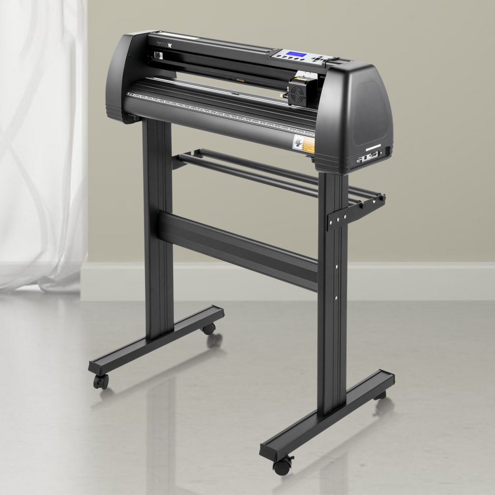 VEVOR Vinyl Cutter Machine, 34in / 870mm, LED Plotter Printer, Precise Manual Positioning, Softwares Support MAC and Windows Systems, Adjustable Force and Speed, Floor Stand for Making Sign Label