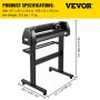 VEVOR Vinyl Cutter Machine, 34in / 870mm, LED Plotter Printer, Precise Manual Positioning, Softwares Support MAC and Windows Systems, Adjustable Force and Speed, Floor Stand for Making Sign Label