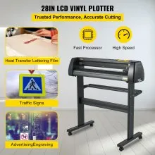 VEVOR Vinyl Cutter Machine, 28 Inch Paper Feed Cutting Plotter Bundle, Adjustable Force & Speed Vinyl Printer, LCD Display Windows Compatible Sign Making kit w/Signmaster Software Supplies 3 Blades