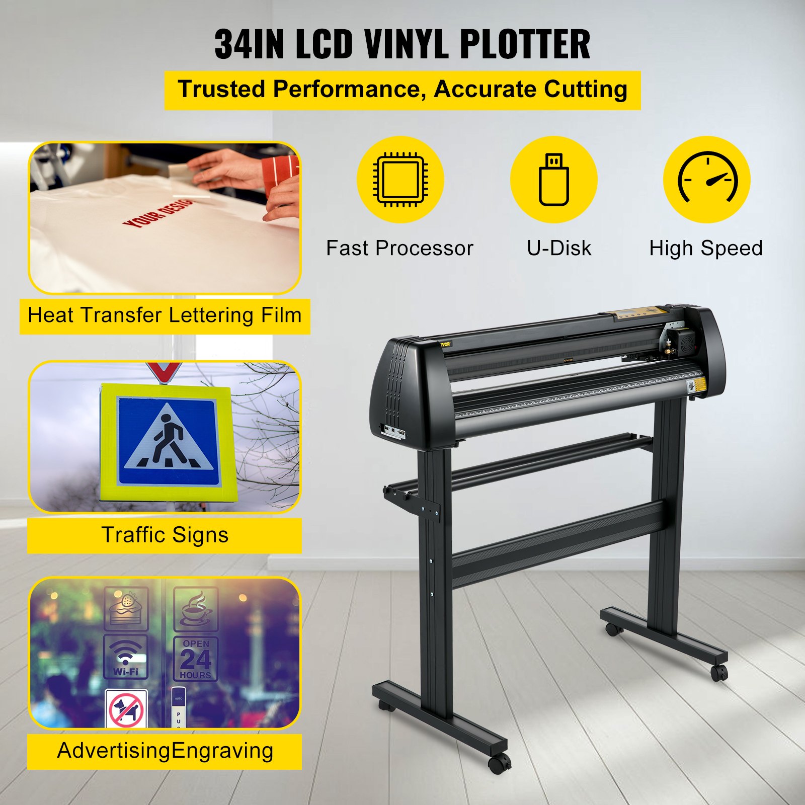 VEVOR Vinyl Cutter Offline 28in / 720mm Vinyl Plotter Machine w/ Floor Stand