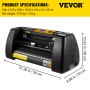 VEVOR Vinyl Cutter Plotter Machine 14” Signmaster Software Sign Making Machine 375mm Paper Feed Vinyl Cutter Plotter with Stand (14” 375mm)