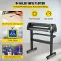 VEVOR Vinyl Cutter Machine, 34 Inch Paper Feed Cutting Plotter Bundle Adjustable Force & Speed Vinyl Printer, LCD Display Windows Compatible Sign Making kit with Signmaster Software