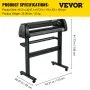 VEVOR Vinyl Cutter Machine, 34 Inch Paper Feed Cutting Plotter Bundle Adjustable Force & Speed Vinyl Printer, LCD Display Windows Compatible Sign Making kit with Signmaster Software