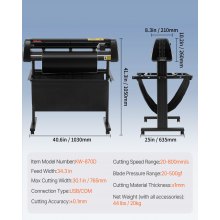 VEVOR Vinyl Cutter 34Inch Bundle, Vinyl Cutter Machine Manual Vinyl Printer LCD Display Plotter Cutter Sign Cutting with Signmaster Software for Design and Cut,with Supplies, Tools