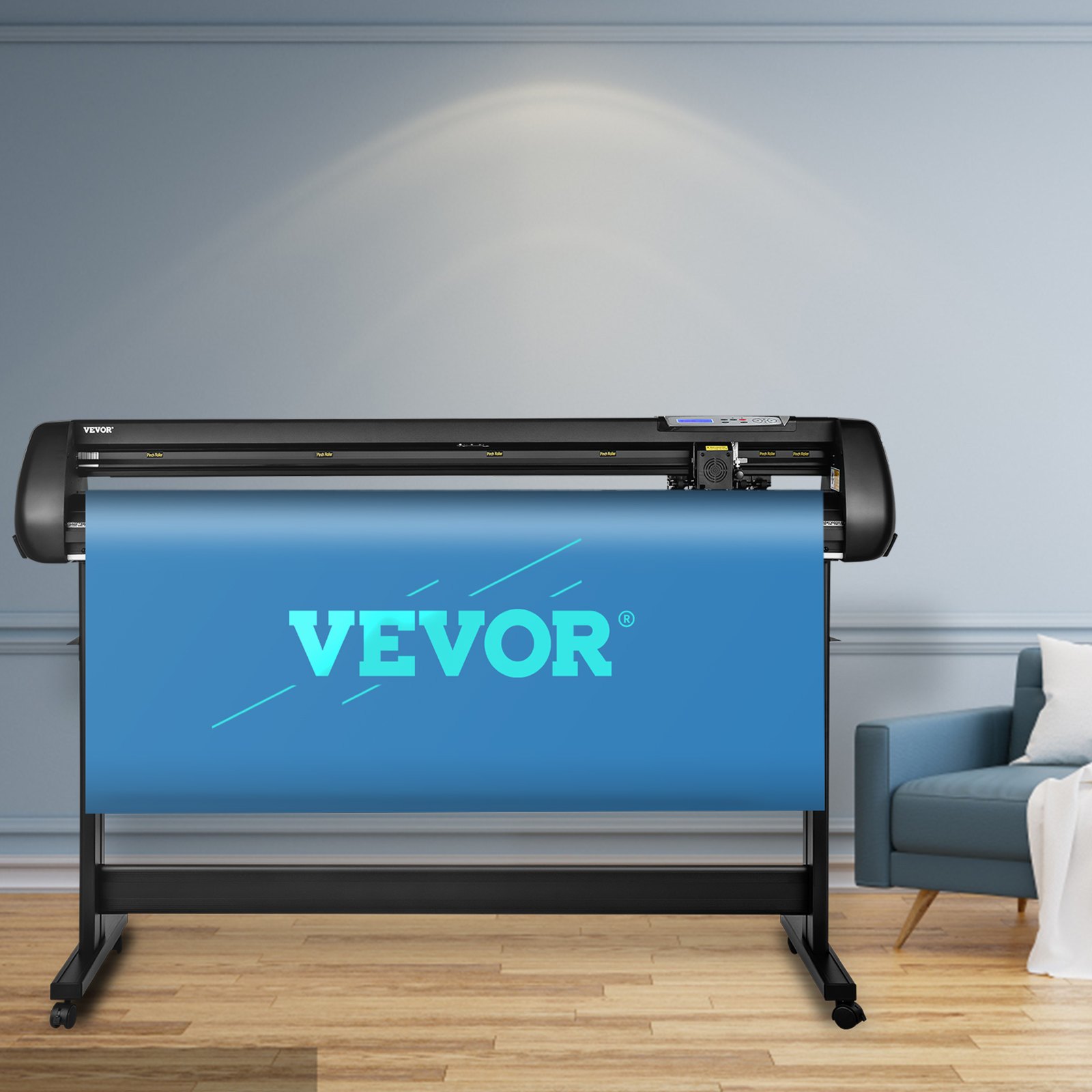 VEVOR Vinyl Cutter, 1350mm Vinyl Cutter Plotter with Stand, Adjustable Speed Force for Sign Making Vinyl Plotter, SignMaster Software Vinyl Tape Tools Vinyl Printer Available with COM/USB/Bluetooth