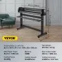 VEVOR Vinyl Cutter, 53inch Vinyl Cutter Plotter with Stand, Adjustable Speed Force for Sign Making Vinyl Plotter, SignMaster Software Vinyl Tape Tools Vinyl Printer Available with COM/USB/Bluetooth