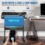 VEVOR Vinyl Cutter Machine, 34in Offline Bluetooth Cutting Plotter Machine, 400in/10m Steel Roller Shaft Adjustable Speed Force, SignMaster Software Tool DIY Craft Kit for Sign Making Windows & Mobile