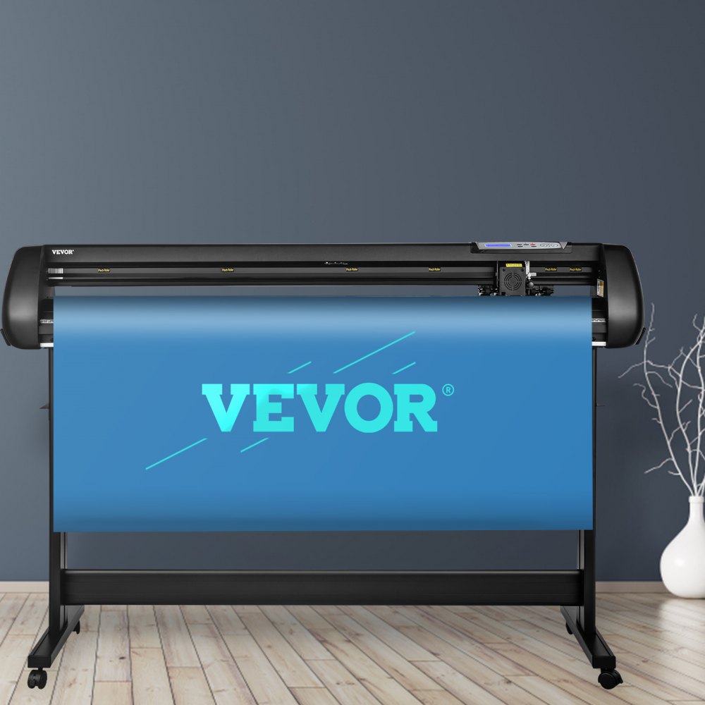 VEVOR Vinyl Cutter Machine, 53inch Cutting Plotter, Offline Cutting Machine Kit, Precise Roller Shaft High Accuracy Adjustable Speed and Force, DIY SignMaster Software Blade Basket Tool for Windows