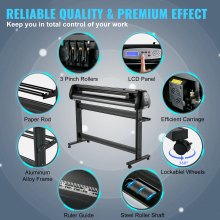 VEVOR Vinyl Cutter Machine, 53inch Cutting Plotter, Offline Cutting Machine Kit, Precise Roller Shaft High Accuracy Adjustable Speed and Force, DIY SignMaster Software Blade Basket Tool for Windows