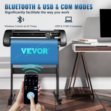 VEVOR Vinyl Cutter Machine, 34inch Cutting Plotter, Offline Cutting Machine Kit Mobile Bluetooth, Precise Roller Shaft High Accuracy Adjustable Speed & Force, DIY SignMaster Software Blade for Windows