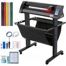 VEVOR Vinyl Cutter, 870mm Vinyl Plotter, LED Screen Plotter Cutter, Semi-Automatical Built-in Optical Eye for Accurate Guiding, Compatible with SignMaster Software for Windows System with Stand