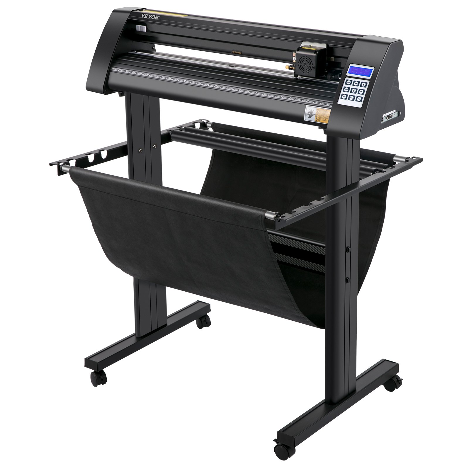 VEVOR Vinyl Cutter, 870mm Vinyl Plotter, LED Screen Plotter Cutter, Semi-Automatical Built-in Optical Eye for Accurate Guiding, Compatible with SignMaster Software for Windows System with Stand