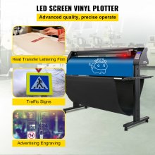 VEVOR Vinyl Cutter, 1350mm Vinyl Plotter, LED Screen Plotter Cutter, Semi-Automatical Built-in Optical Eye, Compatible with SignMaster Software for Windows System with Stand