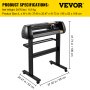 VEVOR Vinyl Cutter Machine, Upgraded 28 Inch Paper Feed Cutting Plotter Bundle, Adjustable Force & Speed Vinyl Printer with Powerful Stepper Motors, Signmaster Software Compatible with Windows System