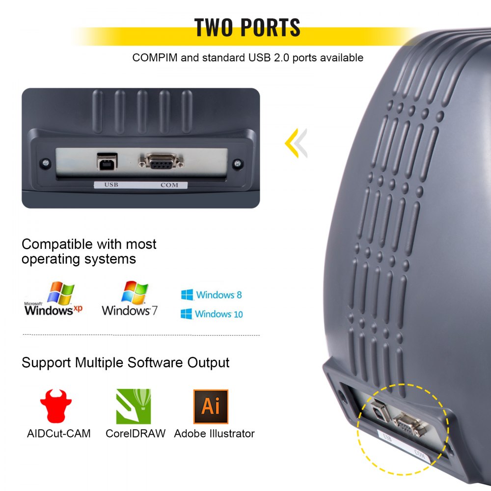 VEVOR Vinyl Cutter Machine Cutting Plotter 375mm Plotter Printer Vinyl Cutting