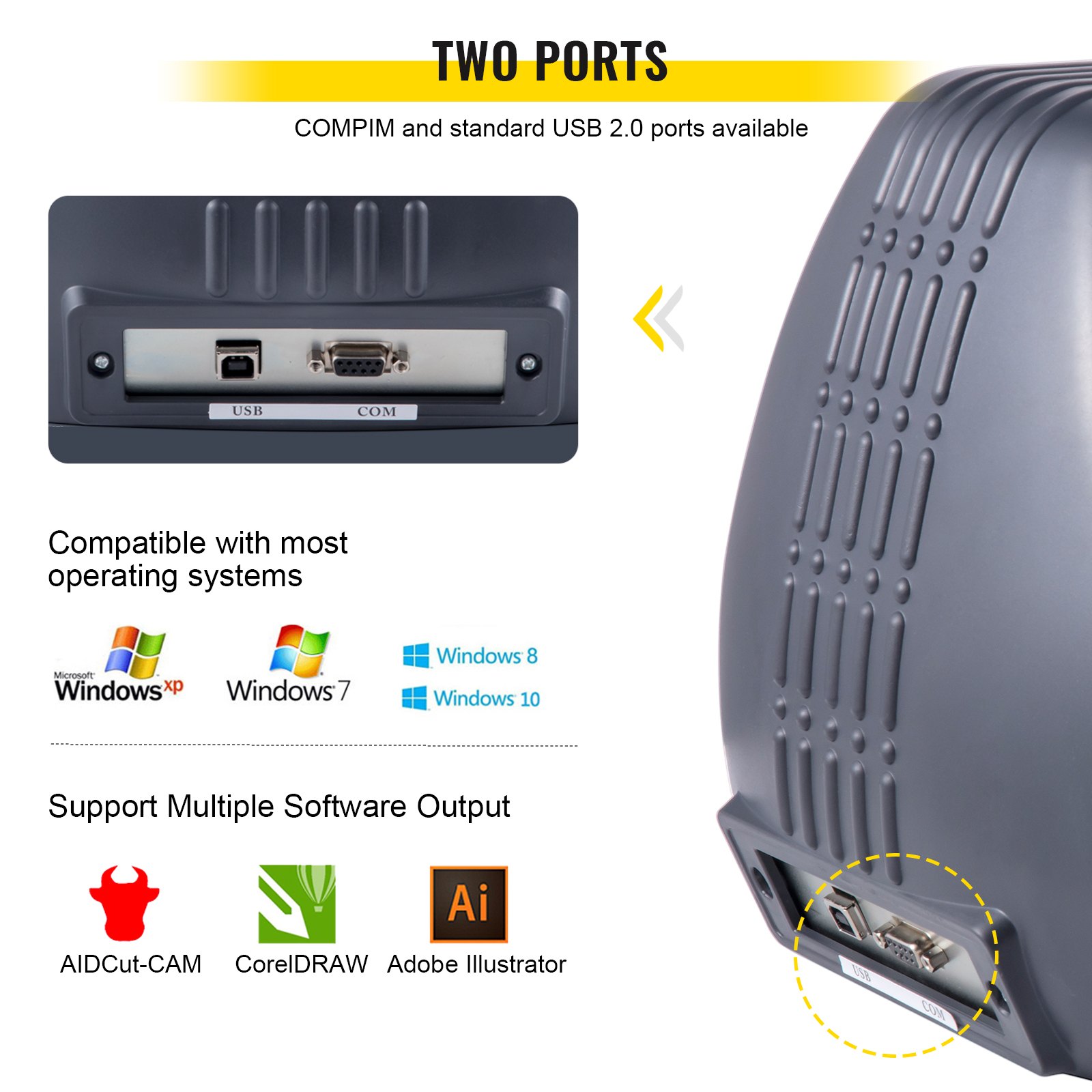 VEVOR Vinyl Cutter Machine Cutting Plotter 375mm Plotter Printer Vinyl Cutting