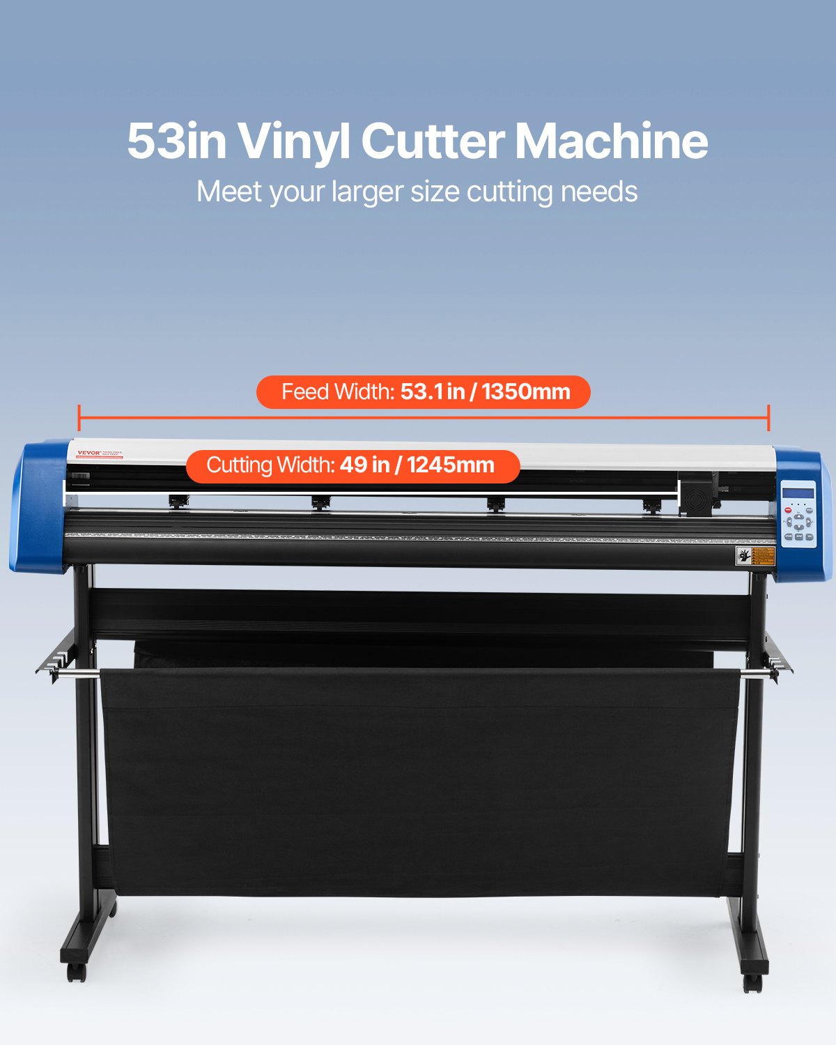 VEVOR 53-Inch Semi-Automatic Contour Vinyl Cutter Plotter Manual Positioning
