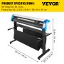 VEVOR Vinyl Cutter 53 Inch Vinyl Cutter Machine 1340mm Vinyl Printer Cutter Machine LED Fill Light Strip Vinyl Plotter Cutter Machine with Floor Stand Signmaster Software