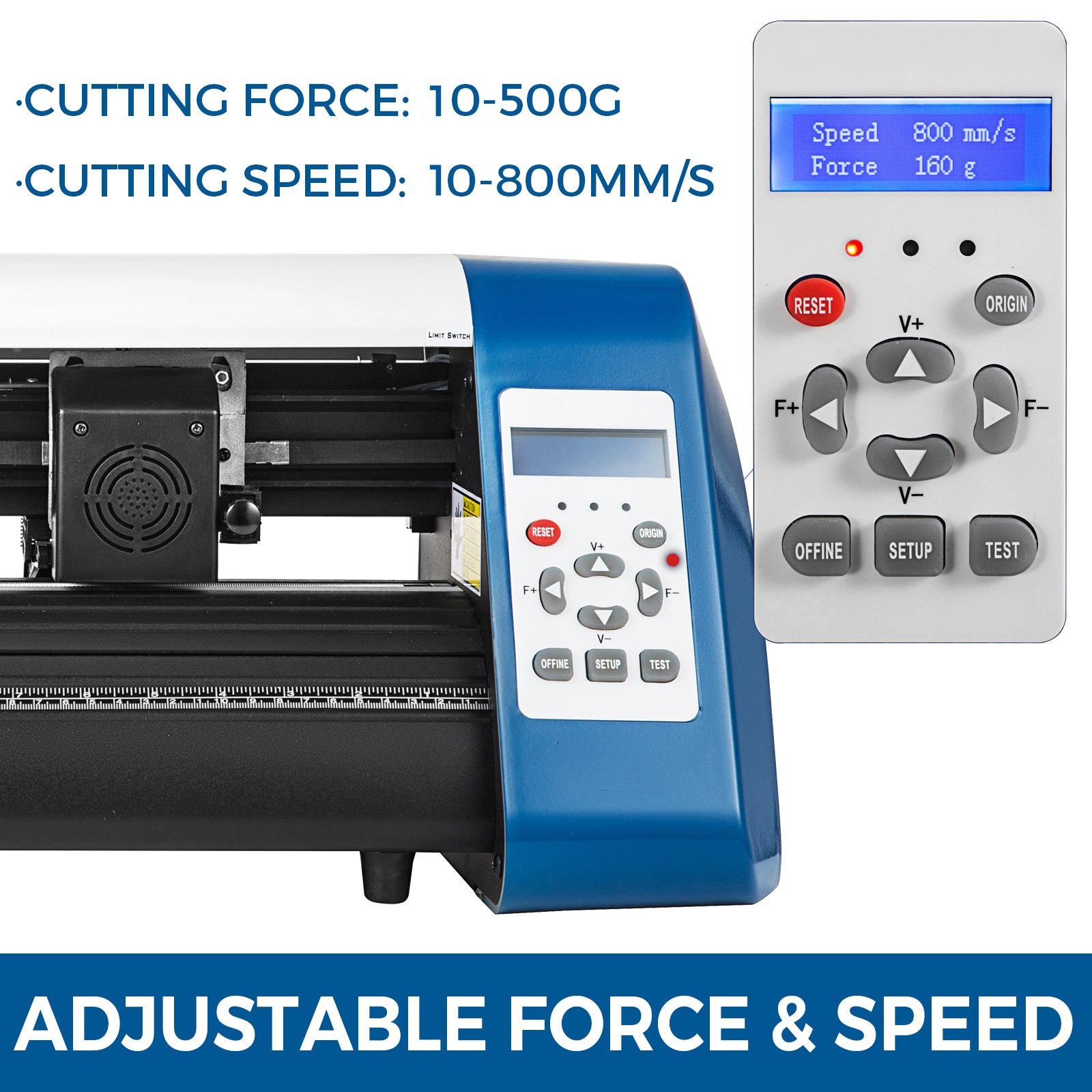 VEVOR Vinyl Cutter 14 Inch Vinyl Cutter Machine 375mm Vinyl Printer Cutter Machine LED Fill Light Strip Vinyl Plotter Cutter Machine Without Stand Signmaster Software
