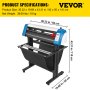 VEVOR Vinyl Cutter 28 inch Vinyl Cutter Machine Semi-Automatic DIY Vinyl Printer Cutter Machine Manual Positioning Sign Cutting with Floor Stand Signmaster Software