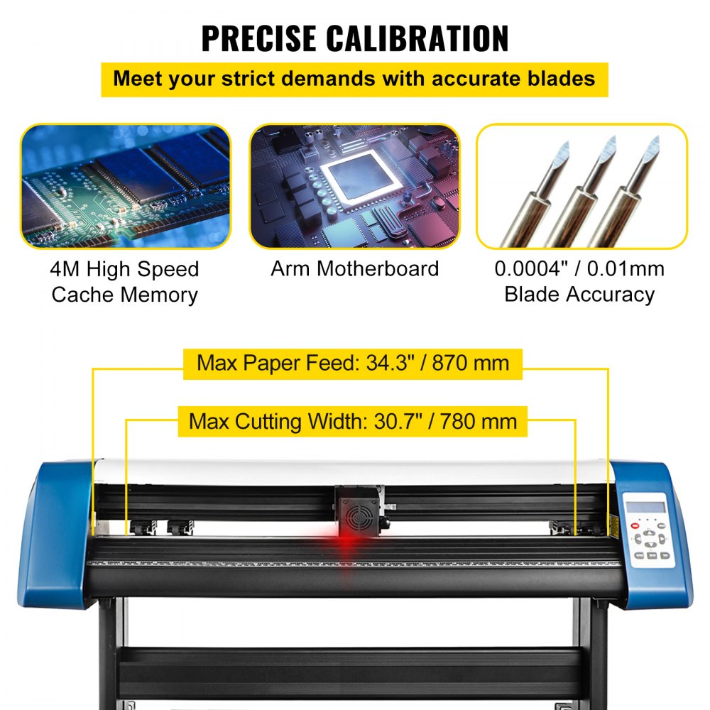 VEVOR 34" Vinyl Cutter Machine Cutting Plotter Semi-Automatic Sensor Sticker USB