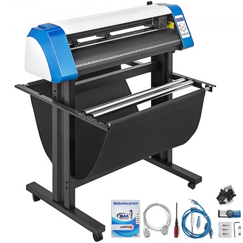 VEVOR Vinyl Cutter 34Inch Vinyl Cutter Machine 870mm Vinyl Printer Cutter Machine LED Fill Light Strip Vinyl Plotter Cutter Machine with Floor Stand & Signmaster Software