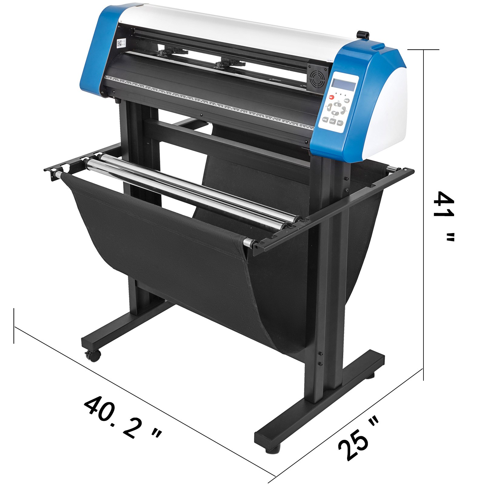 Cortadora de vinilo VEVOR Máquina cortadora de vinilo de 34 pulgadas Máquina cortadora de impresora de vinilo de 870 mm Máquina cortadora de plotter de vinilo con tira de luz de relleno LED con soporte de piso y software Signmaster