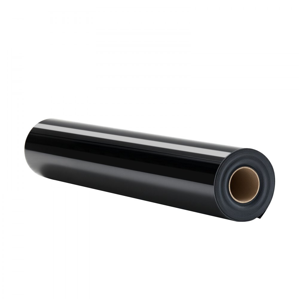 VEVOR Heat Transfer Vinyl, 304.8 x 7260mm, Glossy Black HTV Iron on Vinyl Roll, Easy to Cut and Weed, Strong Adhesion, Compatible with Cutting Machines, for Various Materials, T-shirts, Pillows, Hats