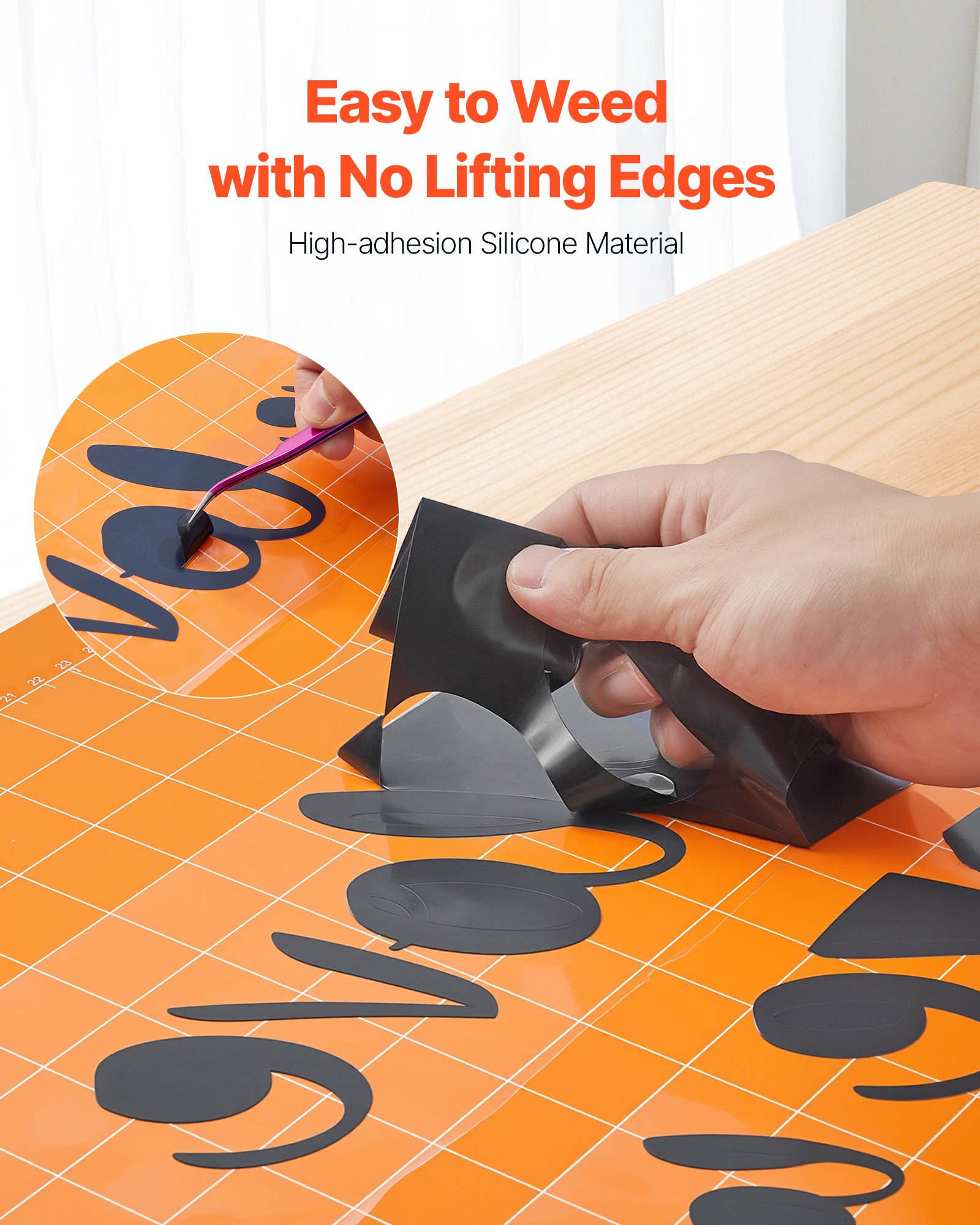 VEVOR Heat Transfer Vinyl, 304.8 x 7260mm, Glossy Black HTV Iron on Vinyl Roll, Easy to Cut and Weed, Strong Adhesion, Compatible with Cutting Machines, for Various Materials, T-shirts, Pillows, Hats