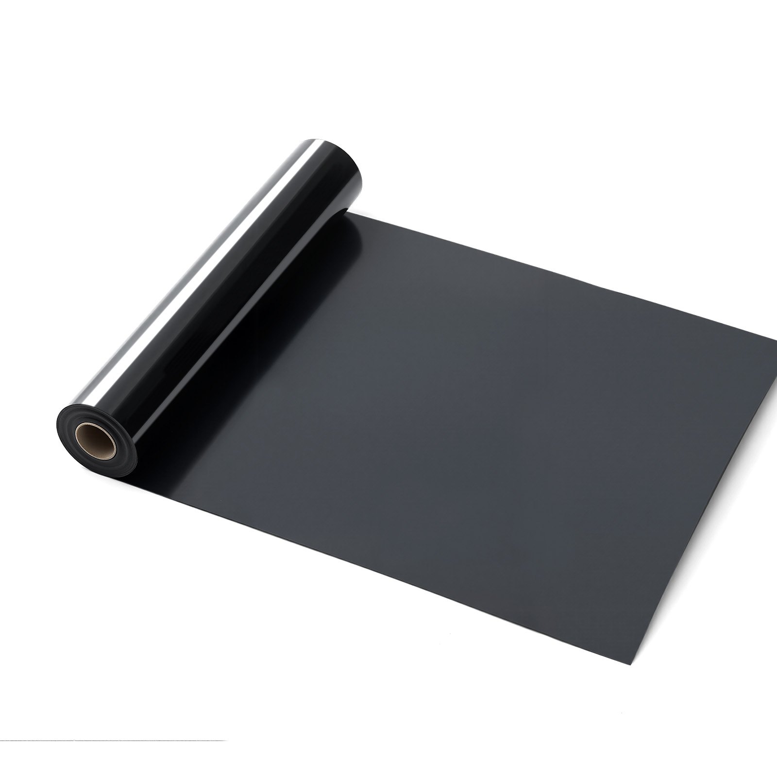 VEVOR Heat Transfer Vinyl, 304.8 x 7260mm, Glossy Black HTV Iron on Vinyl Roll, Easy to Cut and Weed, Strong Adhesion, Compatible with Cutting Machines, for Various Materials, T-shirts, Pillows, Hats