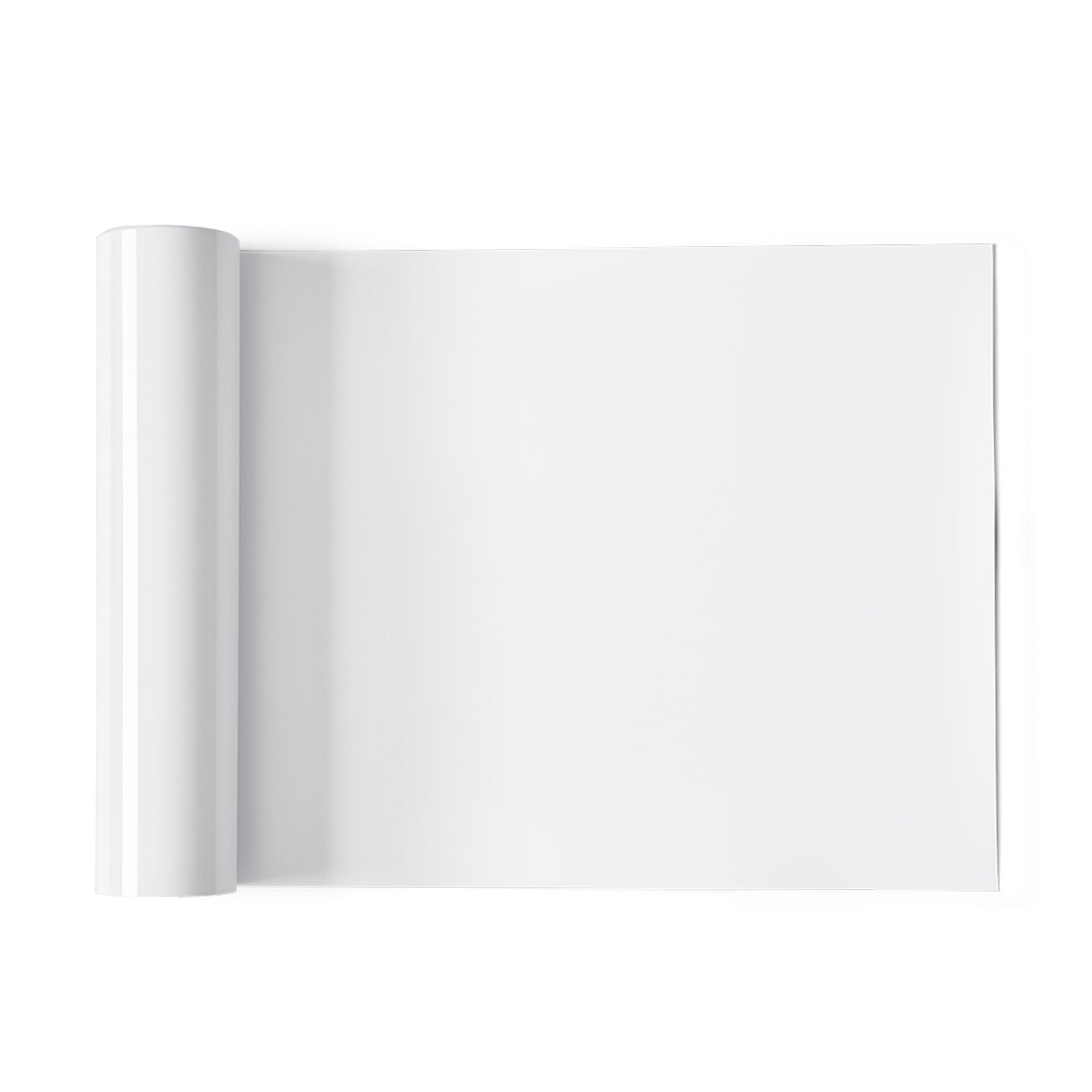 VEVOR Heat Transfer Vinyl, 304.8 x 15240mm, Glossy White HTV Iron on Vinyl Roll, Easy to Cut and Weed, Strong Adhesion, Compatible with Cutting Machines, for Various Materials, T-shirts, Pillows, Hats