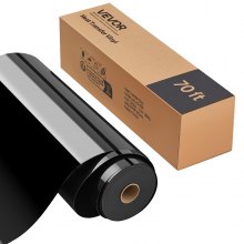 VEVOR Heat Transfer Vinyl HTV Iron on Vinyl Roll 12 in x 70 ft Glossy Black