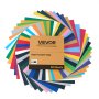 Vinilo de transferencia térmica VEVOR, paquete de 50, 30 x 30 cm, colores surtidos, fácil de cortar y desherbar, con accesorios, compatible con máquinas de corte, para diversos materiales y camisetas.