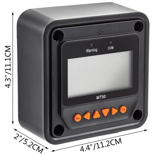 VEVOR MT50 Remote Meter 10-100A LCD Display MT50 Tracer MPPT Solar Charge Controller MPPT Charge Controller Solar Controller, MPPT Real-Time Display, for MT50 Tracer Series, MPPT Charge Controller