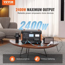 VEVOR Portable Power Station Solar Generator 1843Wh 2400W with 13 Charging Ports