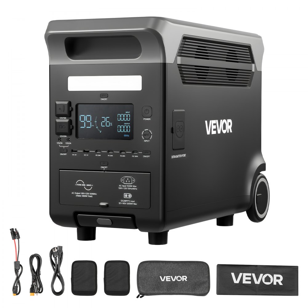 VEVOR Q3600Pro 3600W 3840Wh Expandable Power Station