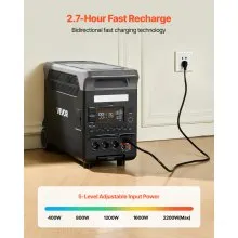 VEVOR Portable Power Station, 3600W 3840Wh Power Station Solar Generator with 10 Output Ports & Adjustable Input Power, Expandable LiFePO4 Battery Backup for Home Camping RV (Solar Panel NOT Included)