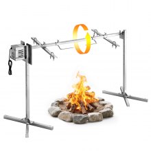 VEVOR Rotisserie Grill, AC120V 8 Level Height Electric Rotisserie Grill Kit, BBQ Grills Rotisseries Kit with 88 lbs Load Capacity, 38W Motor, Stainless Steel Automatic Grilling Kits for Parties