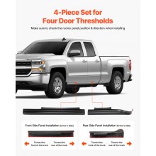 Side Skirt Extension Lip Rocker Panel for 2014-2018 Chevy Silverado 1500