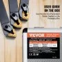 VEVOR lathe tool holder set with carbide tips and user guide on a wooden background.