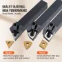 VEVOR lathe tool holder, durable tungsten steel blades and sturdy 40cr alloy handles, high performance.